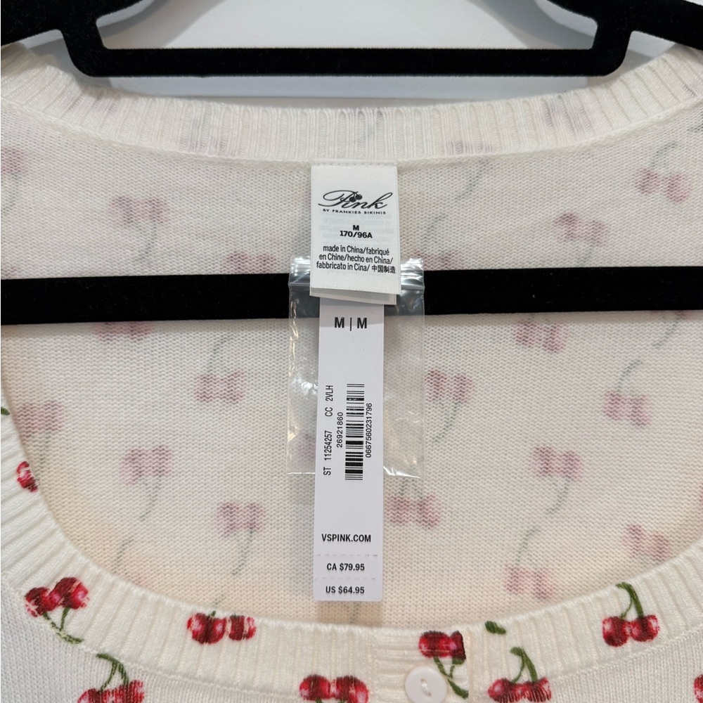 NWT PINK by Frankie’s Bikinis Victoria's Secret Cherry Print Blouse | Size M - Picture 3 of 8